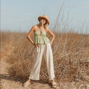 Label Luca Linen Pants Oatmeal Medium 